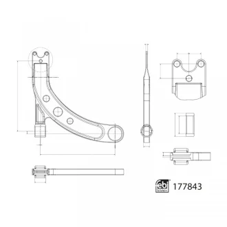 Важіль підвіски Прав передн 17,2 мм HYUNDAI ACCENT IV 1.4/1.6/1.6D 11.10- FEBI BILSTEIN 177843