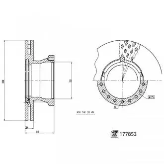 Диск гальмівний задній FEBI BILSTEIN 177853