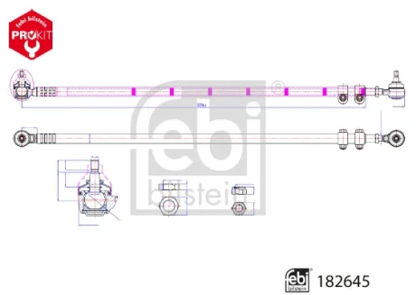 Рульова тяга поперечна (L-970мм) FEBI BILSTEIN 182645
