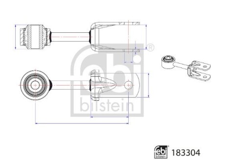 Тяга стабилизатора (заднего) VW Crafter 50/Man TGE 2.0D 17- (135mm) FEBI BILSTEIN 183304 (фото 1)