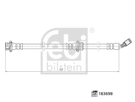 Гальмівний шланг передн Лів NISSAN QASHQAI II, X-TRAIL III 1.3-2.0D 11.13- FEBI BILSTEIN 183698
