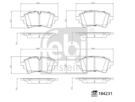 Колодки гальмівні (задні) Audi A4/A5/Q5/Q7 2.0 TFSI/TDI/3.0 TDI 15- (TRW) FEBI BILSTEIN 184231