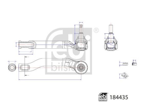 Наконечник тяги рульової з гайкою FEBI BILSTEIN 184435