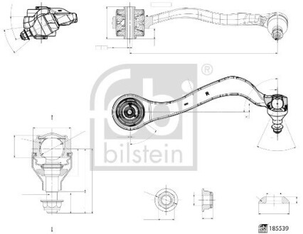 Важіль підвіски з сайлентблоком і кульовою опорою FEBI BILSTEIN 185539