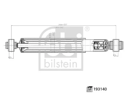 Амортизатор задн Прав NISSAN CABSTAR, CABSTAR E, NT400 CABSTAR 2.5D/2.7D/3.0D 10.98- FEBI BILSTEIN 193140