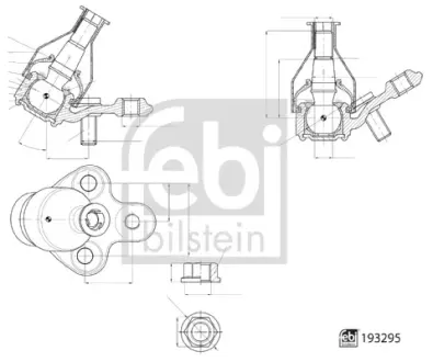 Опора шаровая (передняя/снизу) Toyota Corolla 1.3-2.0 97-/Rav 4 II 1.8-2.0 00- FEBI BILSTEIN 193295