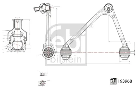 Важіль підвіски Лів передн 12 мм JAGUAR XJ 2.7D-4.2 03.03-03.09 FEBI BILSTEIN 193968