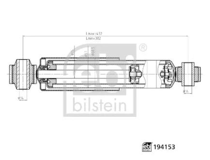 FEBI RENAULT амортизатор задн.Master III 2.3dCi 10-,Opel Movano 10- FEBI BILSTEIN 194153