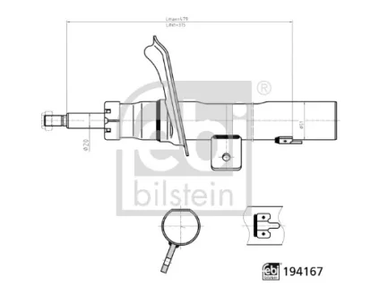 FEBI CITROEN амортизатор газ.передн.прав. Berlingo 96- FEBI BILSTEIN 194167