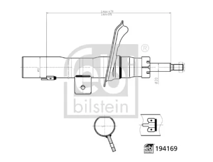 FEBI CITROEN амортизатор газ.передн.лів. Berlingo 96- FEBI BILSTEIN 194169