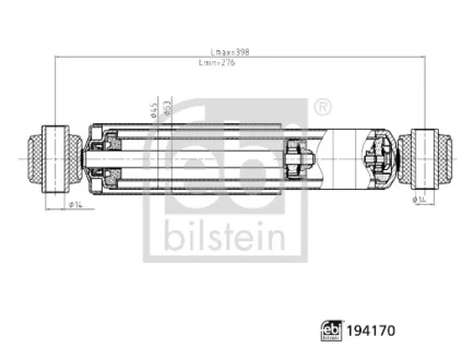 FEBI RENAULT амортизатор газ. задн.Kangoo 08- FEBI BILSTEIN 194170