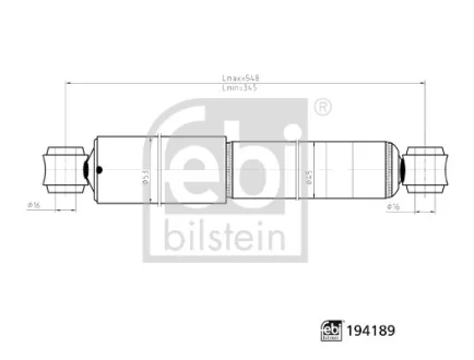 Амортизатор задн Лів/Прав ISUZU D-MAX I 2.5D/3.0D 05.02-06.12 FEBI BILSTEIN 194189