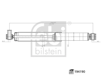 Амортизатор задн Лів/Прав FORD TRANSIT 2.3-2.4D 04.06-08.14 FEBI BILSTEIN 194190