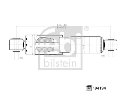Амортизатор задн Лів/Прав NISSAN KUBISTAR, RENAULT KANGOO, KANGOO EXPRESS 1.2-1.9D 08.97- FEBI BILSTEIN 194194