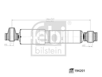 Амортизатор задн Лів/Прав FIAT DOBLO, DOBLO CARGO 1.3D-2.0D 02.10- FEBI BILSTEIN 194201