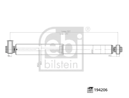 Амортизатор задн Лів/Прав FORD TRANSIT 2.0D 08.00-05.06 FEBI BILSTEIN 194206
