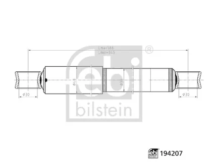 Амортизатор задн Лів TOYOTA HILUX VI 2.4/2.4D/2.5D 08.97-10.05 FEBI BILSTEIN 194207