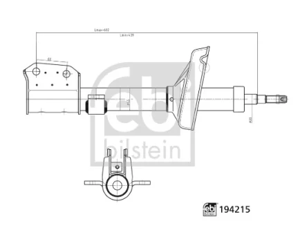 FEBI RENAULT амортизатор газ.передн.Kangoo 1.6 16V,1.9dCi 4x4 02- FEBI BILSTEIN 194215