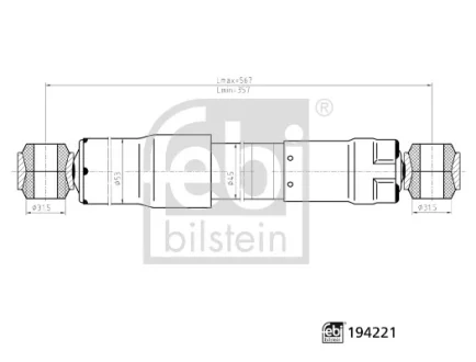 FEBI TOYOTA амортизатор газ.задн.Hilux V II 05- FEBI BILSTEIN 194221