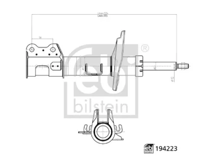 FEBI FIAT амортизатор газ. передн..Doblo 10-,Opel Combo 12- FEBI BILSTEIN 194223