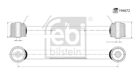 Важіль підвіски,задня вісь Лів/Прав (нижн, задн, поперечний) JEEP COMMANDER, GRAND CHEROKEE II, GRAND CHEROKEE III 3.0D-6.1 04.99-12.10 FEBI BILSTEIN 194672
