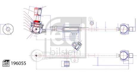 Рульова тяга(з наконечником) Лів (dł.355mm) BMW 2 (G42, G87), 3 (G20, G80, G28), 3 (G21), 3 (G21, G81), 4 (G22, G82), 4 (G23, G83), 4 GRAN COUPE (G26), X3 (G01), X3 (G01, F97 1.6-Electric 08.17- FEBI BILSTEIN 196055
