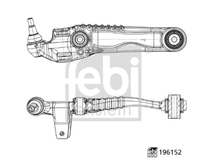 Важіль підвіски передній Лів нижн 23,1 мм JAGUAR F-PACE, I-PACE LAND ROVER RANGE ROVER VELAR 2.0-Electric 09.15- FEBI BILSTEIN 196152