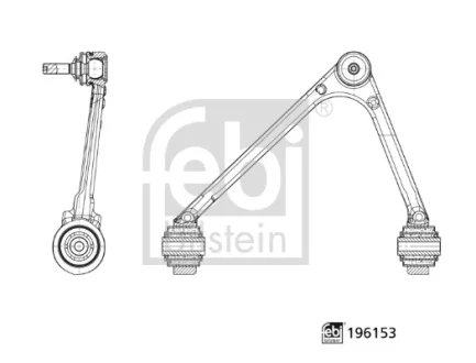 Важіль підвіски передній Лів верх JAGUAR F-TYPE, S-TYPE II, XJ, XK II 2.0-5.0 01.99- FEBI BILSTEIN 196153