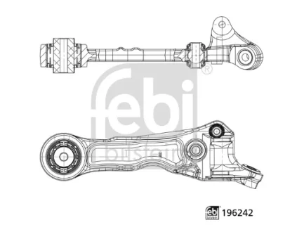 Важіль підвіски передній Прав нижн 14/19 мм JAGUAR S-TYPE II, XF I, XF SPORTBRAKE, XJ, XK II 2.0-5.0 01.99-12.15 FEBI BILSTEIN 196242