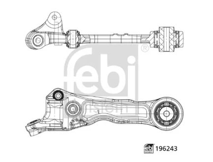 Важіль підвіски передній Лів нижн 14/18 мм JAGUAR S-TYPE II, XF I, XF SPORTBRAKE, XJ, XK II 2.0-5.0 01.99-12.15 FEBI BILSTEIN 196243