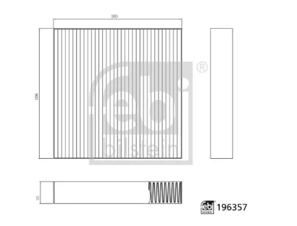 Фільтр салону BYD SEAL, SEAL U 1.5H/Electric 07.22- FEBI BILSTEIN 196357