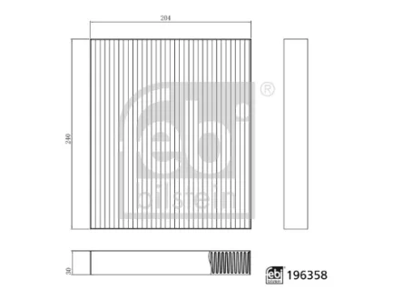 Фільтр салону BYD SEAL 1.5H/Electric 07.22- FEBI BILSTEIN 196358