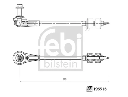 Стійка стабілізатора задн Лів/Прав 289mm FORD FOCUS IV 1.0-2.3 09.18- FEBI BILSTEIN 196516