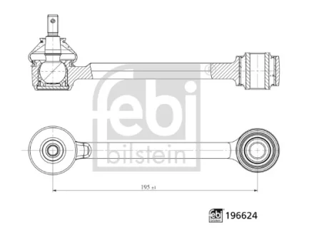 Важіль підвіски,задня вісь Лів/Прав (верх, задн) HYUNDAI SANTA FÉ III KIA SORENTO II 2.0D-3.5 09.12-12.18 FEBI BILSTEIN 196624
