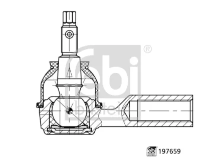 Рульовий наконечник Прав HYUNDAI CRETA 1.6/2.0 01.16-01.21 FEBI BILSTEIN 197659