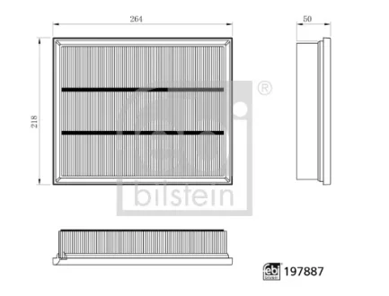 Фільтр повітряний (фільтруючий елемент) MG MG 3, MG ZS 1.5H 02.24- FEBI BILSTEIN 197887