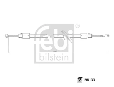 FEBI DB Трос ручного тормоза передн.Sprinter,VW Crafter 06- FEBI BILSTEIN 198133