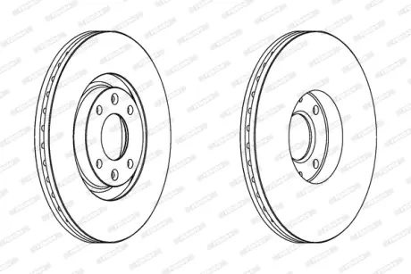 Диск гальмівний (передній) Citroen C4 04-13/Peugeot 207/308 07-14/307 03-09 (302x26) (з покр) (вент.) FERODO DDF1442C