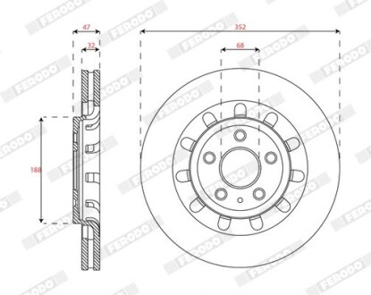 Диск тормозной FERODO DDF2361C-1 (фото 1)