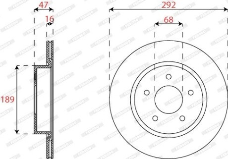 Диск тормозной (задний) Nissan X-Trail 14- (291.6x16) FERODO DDF2786C