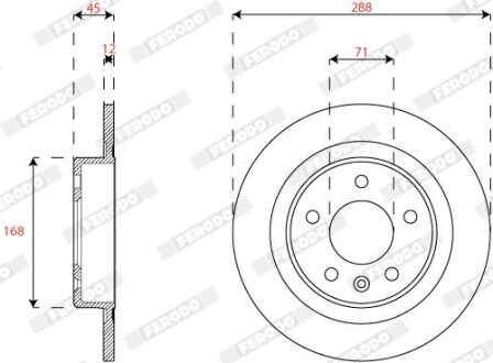 Диск тормозной FERODO DDF2812C