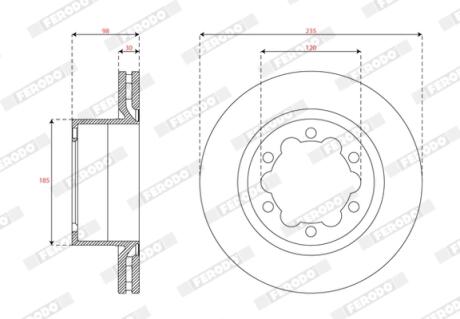 Диск тормозной (задний) VW Crafter 16- (325x30) PRO FERODO DDF3106C1