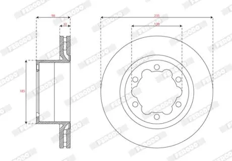 Диск тормозной (задний) VW Crafter 16- (325x30) PRO FERODO DDF3106C1