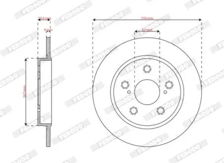 Комплект гальмівних дисків (2 шт) TOYOTA COROLLA 1.5/1.6 01.19- FERODO DDF3174C