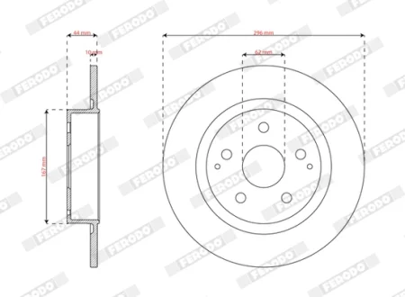 Комплект гальмівних дисків (2 шт) задн Лів/Прав TOYOTA YARIS CROSS 1.5/1.5H 09.20- FERODO DDF3177C
