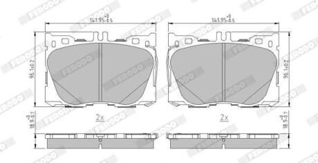 Колодки гальмівні (передні) MB C-class (W205/S205/C205)/E-class (W213) 16- (Brembo) FERODO FDB5149