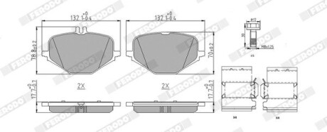 Колодки тормозные (задние) MB G-class (W463)/ GLE-class (V167) AMG 18- FERODO FDB5422