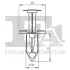 Кліпса кріплення обшивки (к-кт 10 шт) VW Golf V-VIII/Passat B6-B8 06-12 Fischer Automotive One (FA1) 11-20020.10 (фото 2)