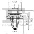 Кліпса кріплення обшивки дверей (к-кт 5 шт) Skoda Octavia/Fabia 99-14 Fischer Automotive One (FA1) 11-40038.5 (фото 2)