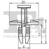 Кліпса кріплення підкрила (обшивки) (к-кт 5шт) Citroen Berlingo/Peugeot Partner Fischer Automotive One (FA1) 21-20009.5 (фото 2)